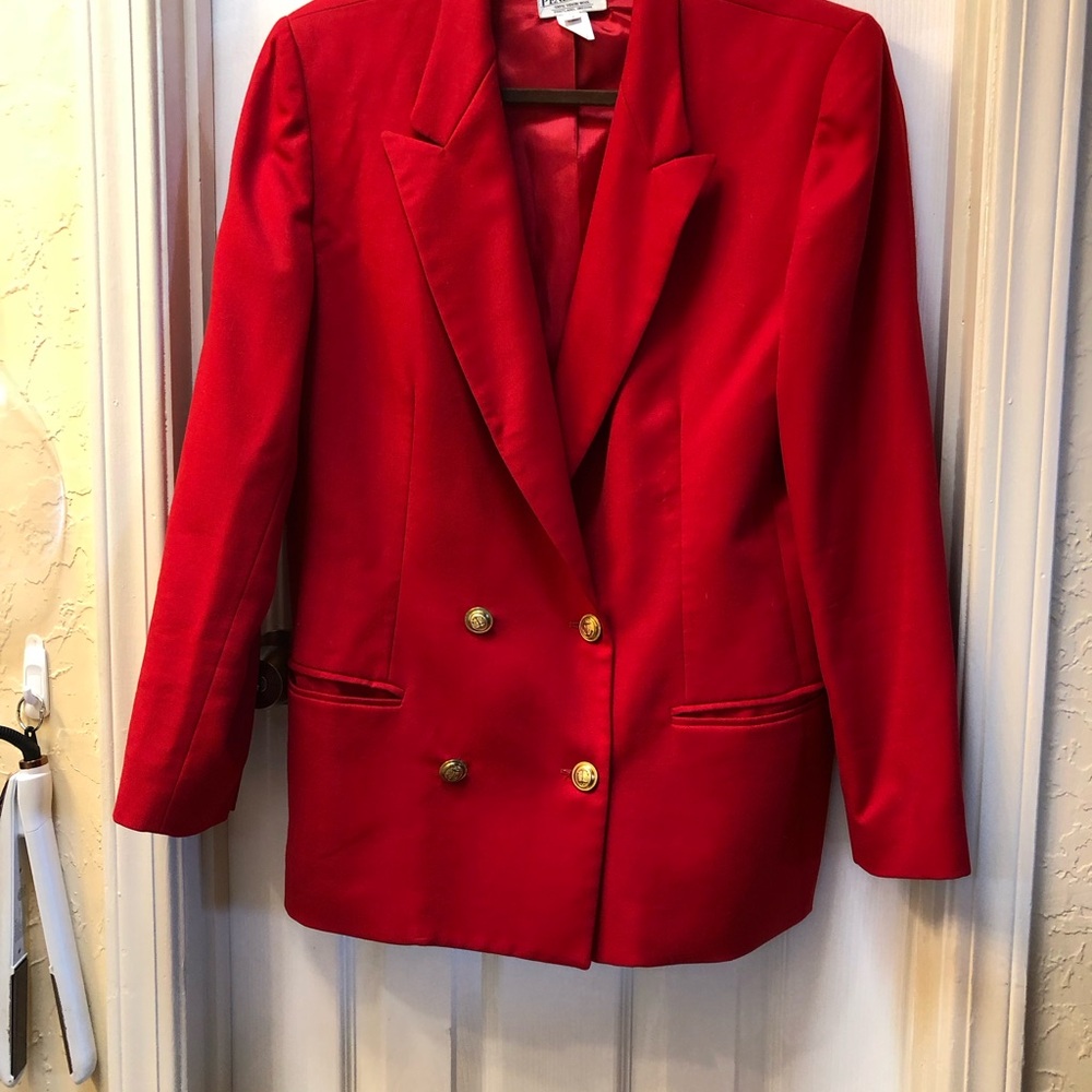 Pendleton Red Tailored Wool Blazer - image 1